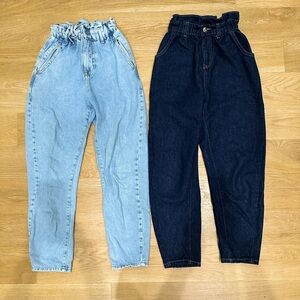 Lot of 2 ZARA Paper Bag Jeans - size 0